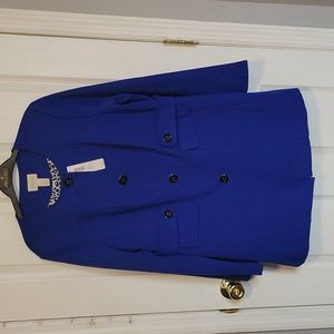 Nwt Chicos Royal Sapphire blue Ponte jacket blazer long line medium